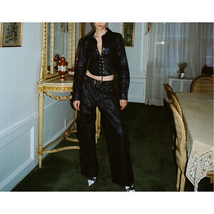 With Jean 'Rain' Blue Cotton Cargo Pants Size M